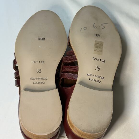 BAND OF OUTSIDERS Red Strappy Loafer Avant Garde Mens Womens Eu38 Leather ITALY main image 5